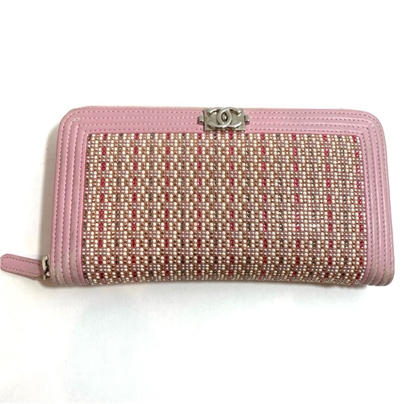Chanel Boy Crystal Embellished Zip Around Wallet - Picture 1 of 10